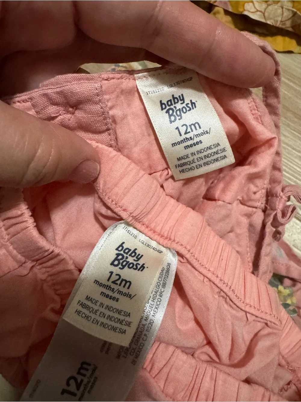 OshKosh B'gosh Baby Girl Summer Dress Lot Bloomers Mustard Plaid Floral 12M